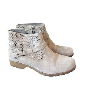 Teva Delavina Perforated Ankle Boots Gray Suede Size 6.5